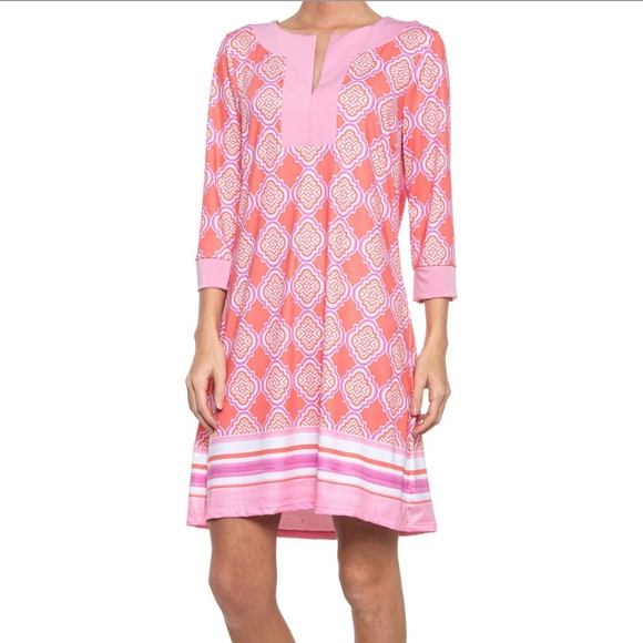 🎉LAST PIECE 🎉 Cabana Life Tunic Cover-Up Dress - UPF‎ 50+ Long Sleeve